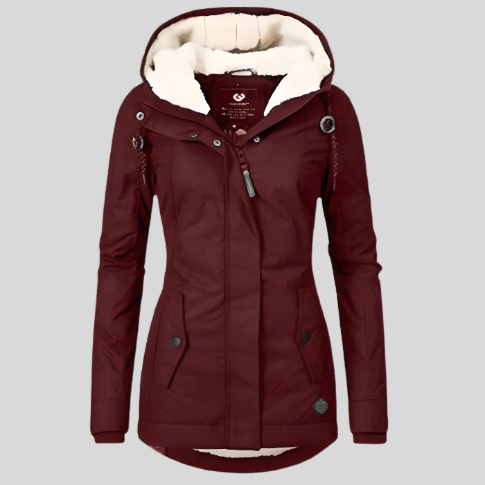 Alienor - Giacca Impermeabile Lunga con Cappuccio
