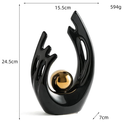 Aurea Mano™ – Scultura Artistica Moderna con Sfera Dorata