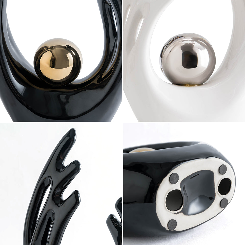 Aurea Mano™ – Scultura Artistica Moderna con Sfera Dorata